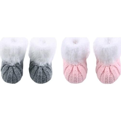 Baby Shoes Autumn Winter Children Boots Cute Baby First Walkers Kids Newborn Warm Solid Print Knitting Shoes