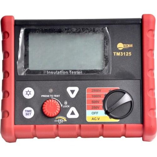 Fast arrival TECMAN TM3125 Digital Megohmmeter Insulation Resistance meter250/500/1000 / 2500V