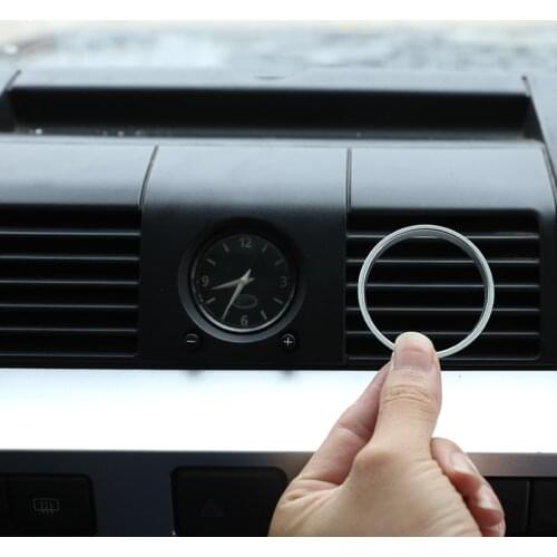 For Land Rover Defender 2008-2018 Aluminum alloy Silver/Red Car Dashboard Center Clock Decorative Ring Stickers Car Accessories
