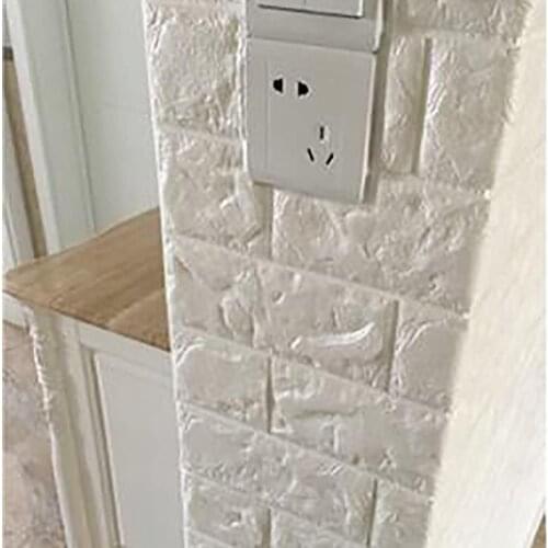 House Decoration 3D PVC Wall Stickers Paper Brick Stone Wallpaper DIY Rustic Effect Self adhesive Home Decor Sticker Living Room