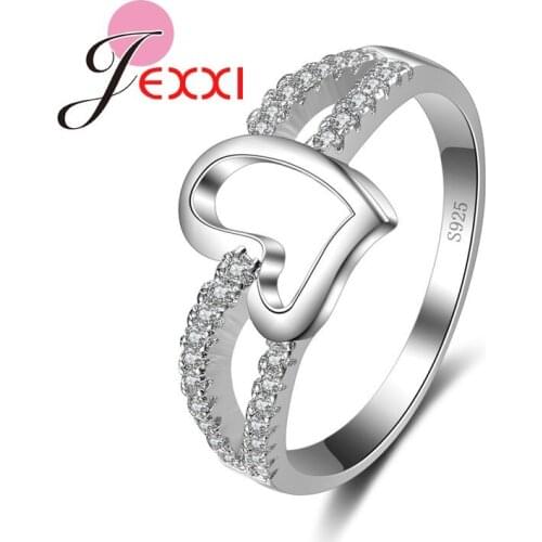 Elegant Heart Shape Women/Girls Wedding Engagement Ring 925 Sterling Silver Fashion Jewelry Ring With AAA+ Austrain Rhinestones
