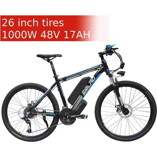 Huakaii 26 inch Electric Bicycle 1000W 17ah 48v Lithium Battery Electric Bike Beach Cruiser Bike Booster Bike MTB ebike
