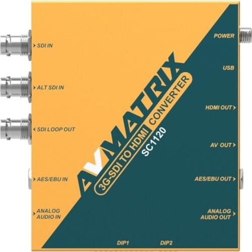 AVmatrix 3G-SDI to HDMI & AV 1080P to 720p Scaling Converter, SC1120 3G-SDI Scaling Converter for SDI HDMI AV Monitor
