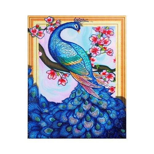 Very Beautiful Peacock Diamond Painting Animal Diy Diamond Embroidery Special Shape Rhinestone Picture Diamond Mosaic Kit 40x50