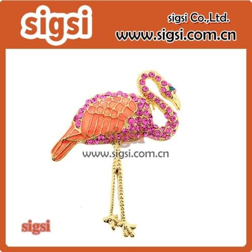 New style color animal brooch crystal rhinestone ostrich brooch and pins