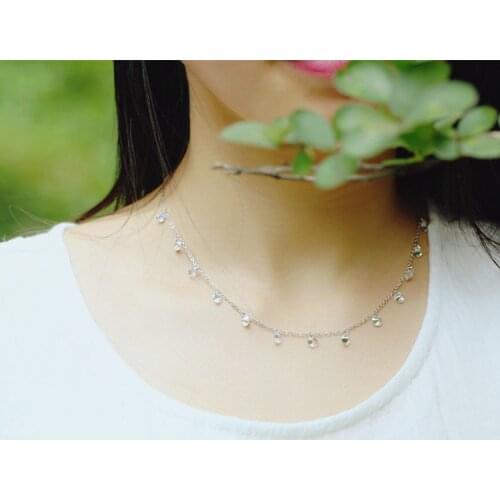 S925 Sterling Silver Necklace With Fashion Zircon Clavicle Chain Sweet Temperament Necklace For Charming Women Birthday Gifts