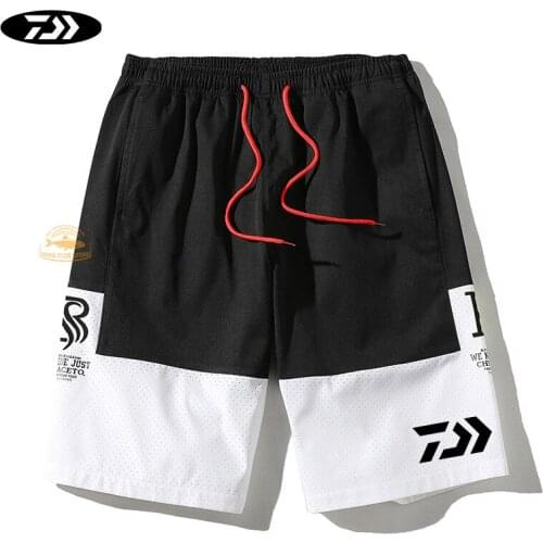Daiwa Casual Colorblock Breathable Shorts 2020 Summer Mens Running Pants Outdoor Fishing Shorts Beach Pants