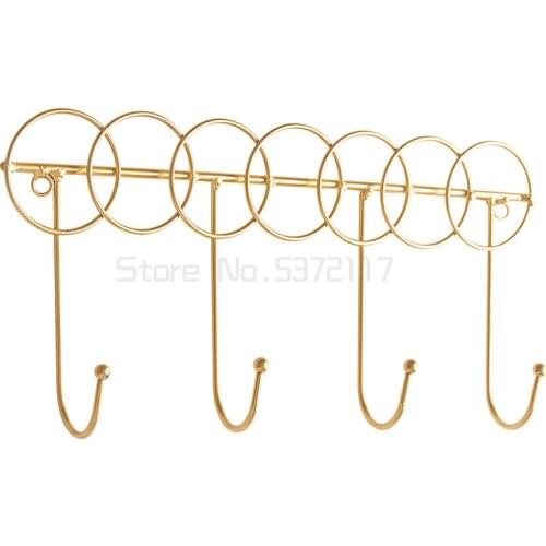 Nordic gold luxury door hook key hanger clothes hook iron art creative room wall decoration