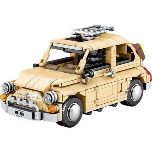 Fiated Nuova Technic Series Pull Back Vehicle Classic Car Creator Expert Building Blocks Bricks Model For Children Gifts 468 Pcs