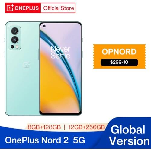 Global Version OnePlus Nord 2 5G Smartphone Dimensity 1200-AI 8GB 128GB 50MP AI Camera Warp Charge 65 90Hz Fluid AMOLED Display