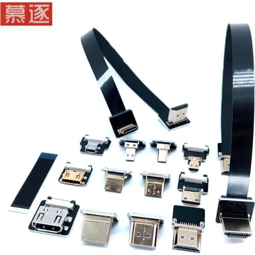 HDMI flexible cable for aerial PTZ FPV HDMI standard micro HDMI elbow flat flexible cable