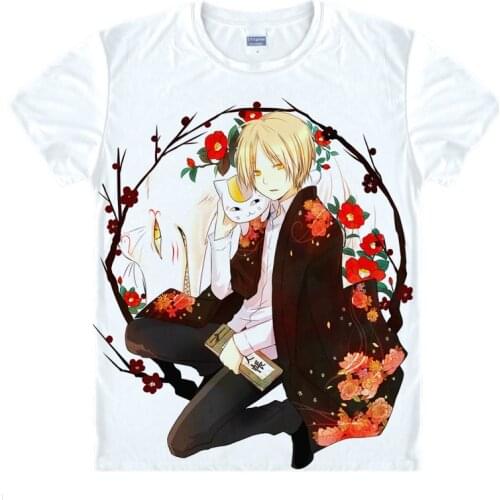 Natsume Takashi T-shirts kawaii Japanese Anime t-shirt Manga Shirt Cute Cartoon Madara cat Cosplay shirts 37706402403 tee 149