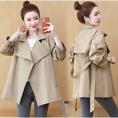 Windbreaker Spring Autumn Coats Korean Fashion Temperament Eam Official Store Overcoat Chamarras De Mujer Casacas Para
