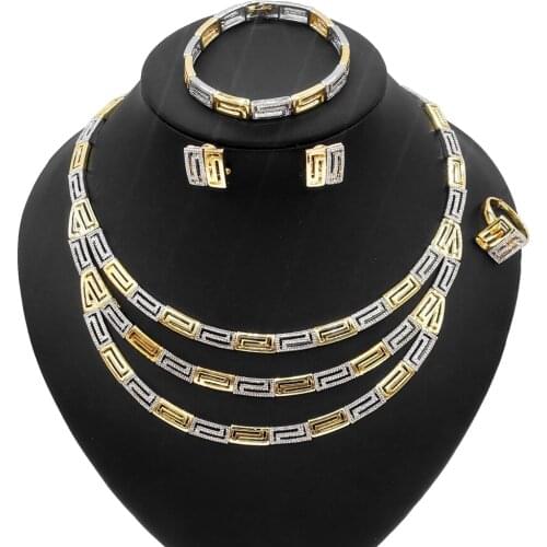 Yulaili Fashion Trend of 2021 Rectangular Jewelry Sets With Different Color Blocks and A Four-Piece Set Of Classic Jewelry Sets