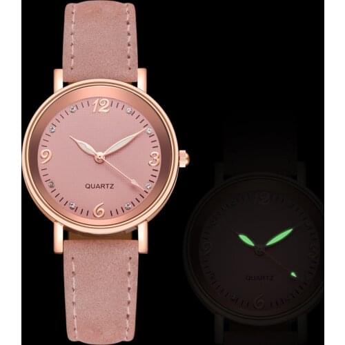 Ladies Watch 2020 New Ladies Luminous Watch Fashion Ladies Leather Strap Watch Casual Ladies Watch Quartz Watch Watch Ladies