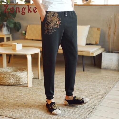 Zongke 2021 Chinese Dragon Casual Pants Mens Harem Pants Hip Hop Joggers Men Pants Japanese Streetwear Men Clothing 5XL