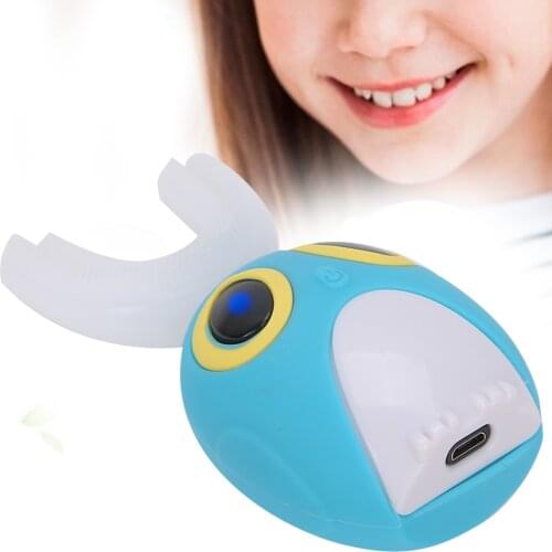 U‑Shaped Children Electric Sonic Toothbrush Intelligent Cleaning Toothbrush Oral Care Tool Blue 7‑12 Years Old
