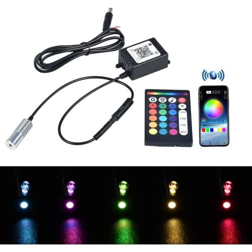1 Head 12V RGB Light Source for 3MM Side Glow Optic Fiber Cable Mobile APP Control RF Remote for Car Atmosphere Light