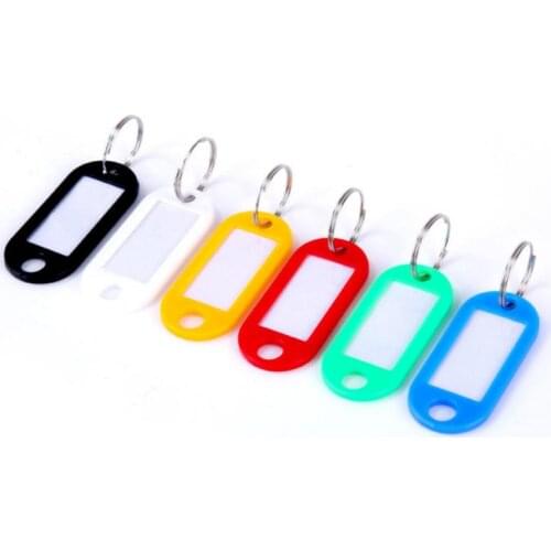 1Pcs Key Rings Keychain Holder Plastic Keychain Id Label Name Tags With Split Ring Baggage Key Chains ID Hotel Number Key Tags