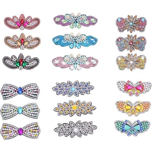 3pcs DIY Diamond Painting Hairpin Girl Gift Hair Clip Flower Leaf Barrette Hairpin Handmade Art Hairpin Hair Stye Headdress
