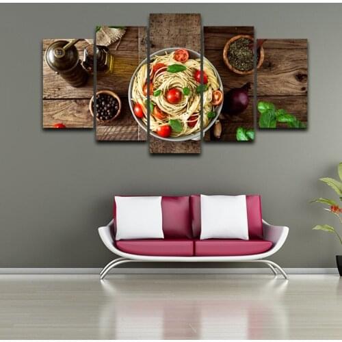 Embelish 5 Pieces Wall Art Modular Posters For Kitchen Decor Italian Cuisine Pasta Olive HD Print Canvas Painting Frameworks