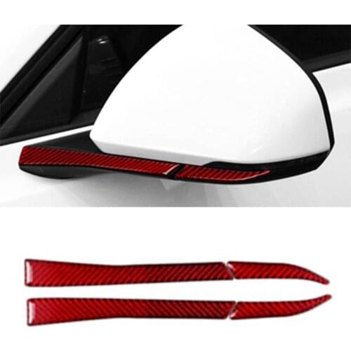 50% Hot Sales!!! 4Pcs Car Sticker Anti-Collision Lightweight Carbon Fiber Car Mirror Strip Stickers for Mustang 2015-2019