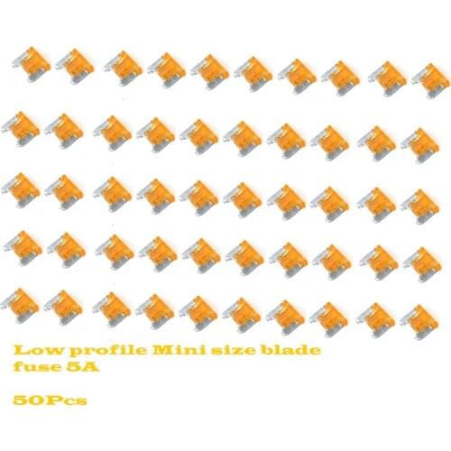 50pcs) 5Amp ATM Low profile Blade Fuse Mini size 5A APM blade Fuses for Car Truck RV Camper Bus Trailer boat ATV SUV SHIP