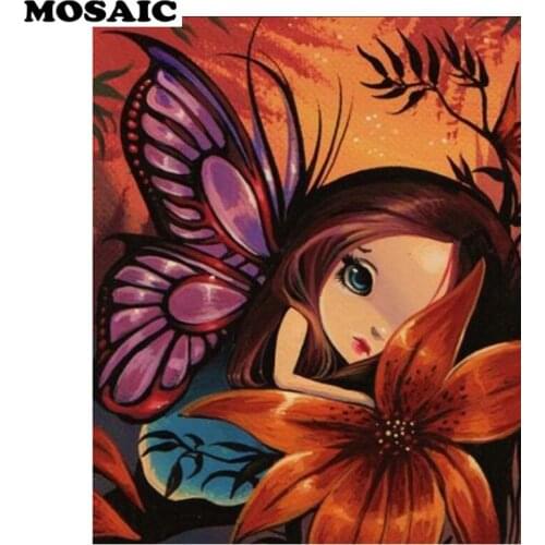 30x40cm 5D DIY Diamond Painting Angel Girl Picture big eyes fairy Cross Stitch Full Diamond Embroidery Wall Sticker Home decor
