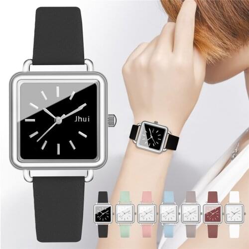 Fashion Square Dial Women Watch Ladies Casual Leather Strap Quartz Wristwatch Reloj Mujer Zegarek Damski