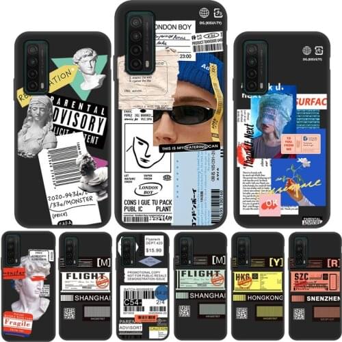Retro Label Popular Barcode Phone Case For Huawei Y7A Y9A Y9 Prime 2019 Y8S Y8p Y7p Y7 Y6 Pro Y6p Y5p Y5 II Y5 2018 Y3 2017 Case