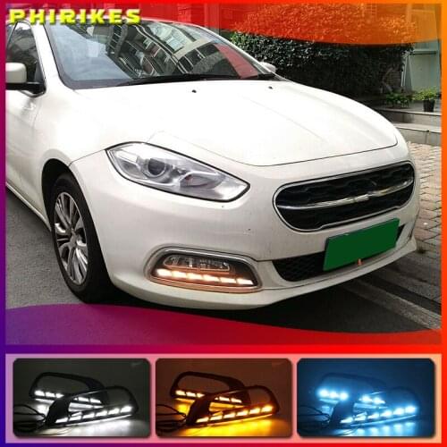 LED DRL Daytime running light case For Fiat Viaggio 2015-2017 fog lamp frame Fog light Car styling