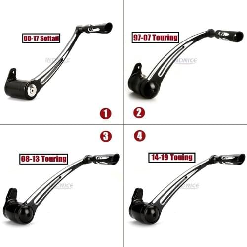 Black Deep cnc cut Brake arm levers For harley touring FL softail 97-19