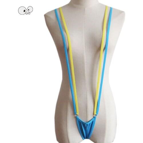 Erotic Bodysuits One-Piece Swimsuit Female String Bikinis 2020 G-String Swimwear Women Halter Bathing Suit Micro Night Clubwear