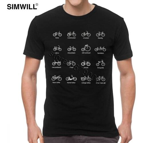 Bikes T-shirt Men Unique Short Sleeves 100% Cotton Tees Top Round Neck Bicycle T Shirt Luxury Tee