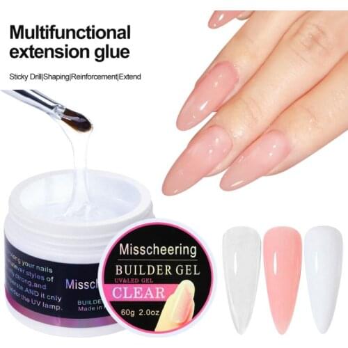 60ml Nail Extension Gel Acrylic White Clear Quick Building UV Builder Gel For Nails Finger Prolong Form Tips Manicure Nail Tools