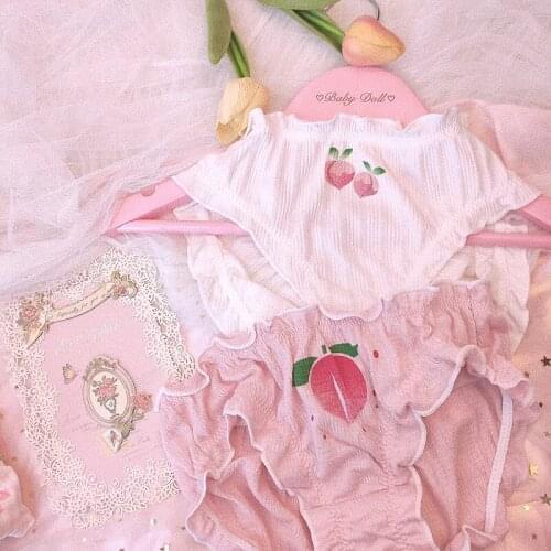 Cotton underwear women cute waist hip comfortable Japanese student briefs soft small fresh