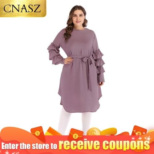 Islamic clothing turkish plus size pearls tunic tops long sleeve blouse muslim dresses for women