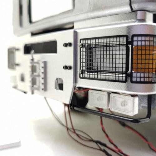 Metal Front Bumper Anti-collision Protection Guard with LED Light for 1/14 JX Model Man F2000 RC Car Upgrade Parts