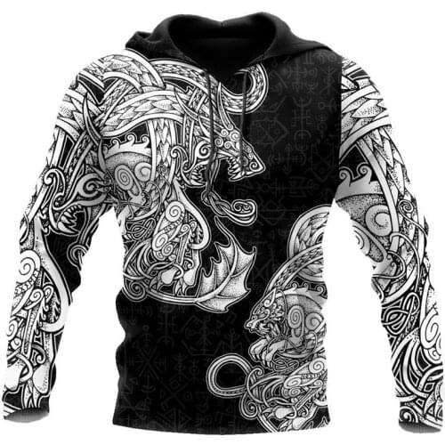 Fashion Retro Hoodies Beautiful finlier pirate tattoo Sweatshirt 3D print Unisex casual Zip Hoodie casual Street hip hop Hoodie