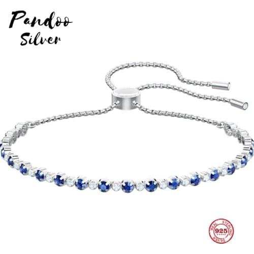 PANDOO Fashion Charm Pure 925 Silver Original 1:1 Copy, Subtle Elegant Simple Wild Bracelet Female Luxury Jewelry Gifts