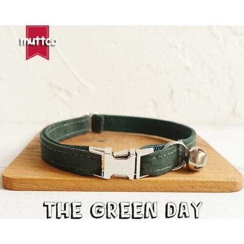 MUTTCO Retailing high quality collar for cat THE GREEN DAY design cat collar 2 sizes UCC019