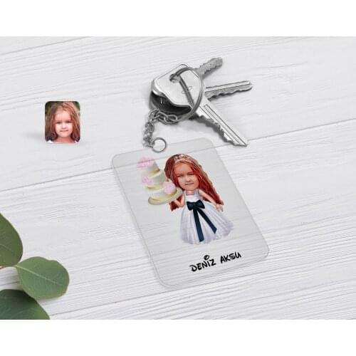 Personalized Child Birthday Caricature Of Transparent Plexiglass Anahtarlık-2