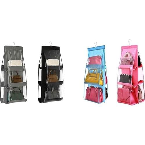 Hanging Closet Organizer, Hanging Handbag Purse Organizer for Family Closet Bedroom, Foldable and Universal