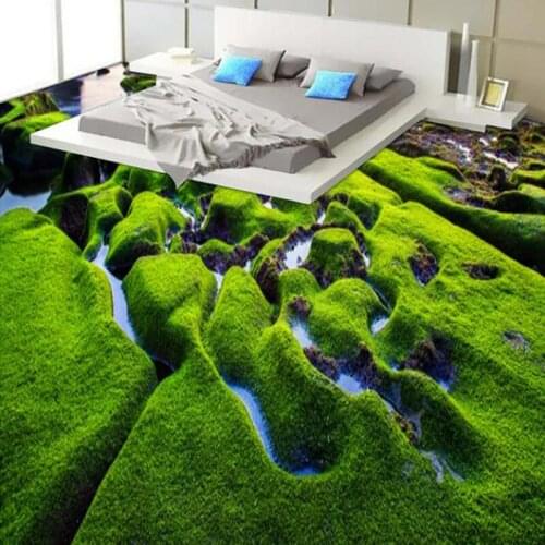 Custom Floor Mural Bathroom Bedroom Kitchen 3D Floor Sticker Decor Wall Painting Self-adhesive Waterproof Vinyl Wallpaper Roll