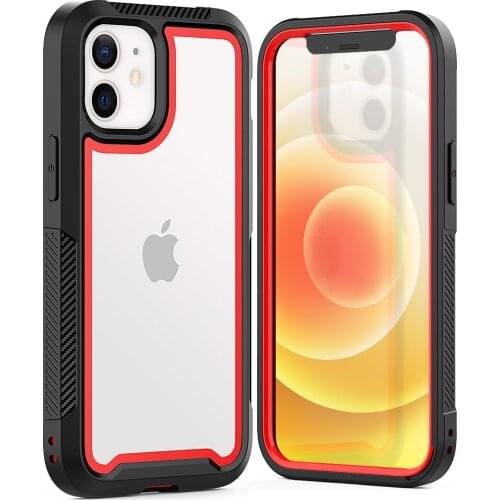 For iPhone 12 Pro Max Rugged Clear Case,Full-Body Hybrid Bumper Cover, Support Wireless Charging for iPhone 12 Mini X 11 Pro Max