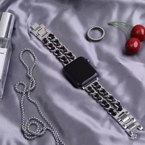 Stainless Steel Strap For Apple Watch series 6 SE band 40mm 44mm Leather iWatch 5 4 3 Bracelet Correa 38mm 42mm band Accessories