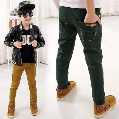 Retail 2019 children spring clothing Boys good casual Pants Kids fashion letters label pockets cotton Pants 4-9 years