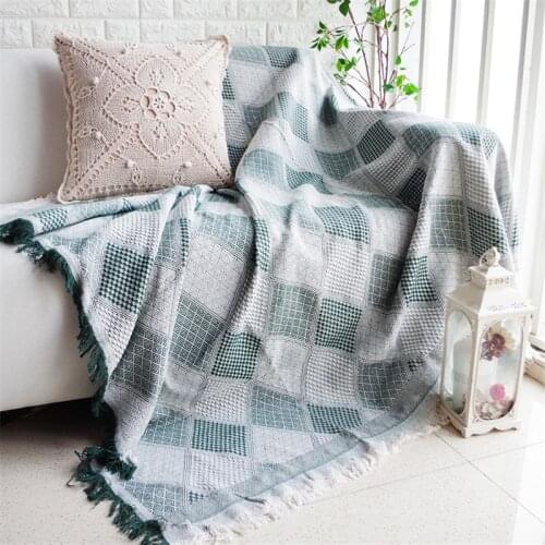 Nordic Romantic Geometry Throw Blanket Sofa Decorative Slipcover Colorful Cobertor Sofa/Beds Plaid Non-slip Stitching Blankets