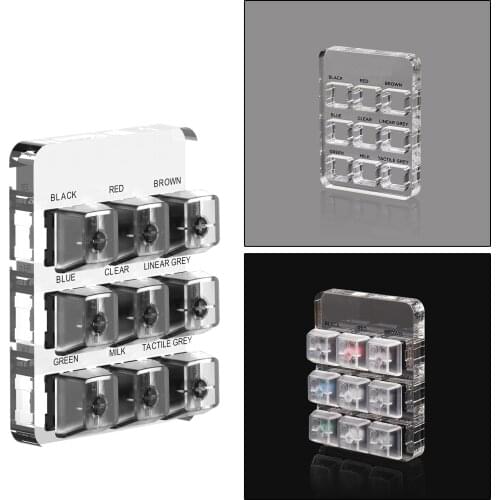 9-Key Switch Tester 9 Key Mechanical Keyboard Sampler for Cherry MX Translucent Keycaps Switch Testing Tool Display Stand