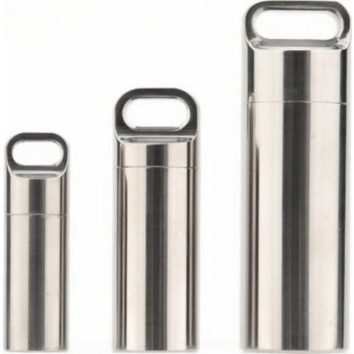 Outdoor Camping Hiking Pill Box Pure Titanium Mini Sealed Waterproof Storage Pill Box Perfume Case Pendants Outdoor EDC Tools